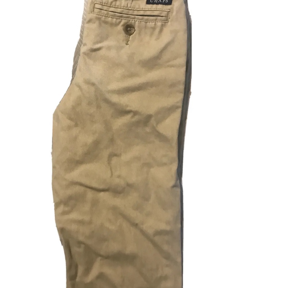 EUC Chaps Boys 100% Cotton Adjustable Waist Khaki Pants Size 4 Chaps Pants Dress